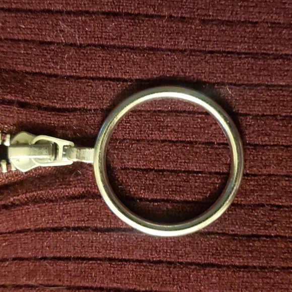 Love Tree ribbed sweater mock turtleneck 1/4 zip front - Picture 6 of 6